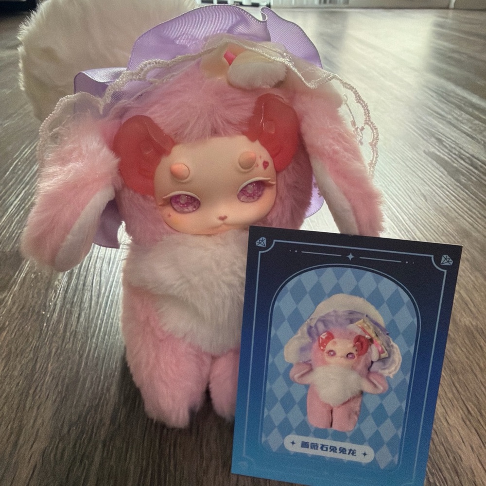 Sanrio Pink and Lavender Plush Bunny with Sparkle Eyes